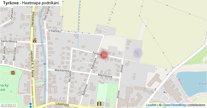 Tyršova - mapa podnikání