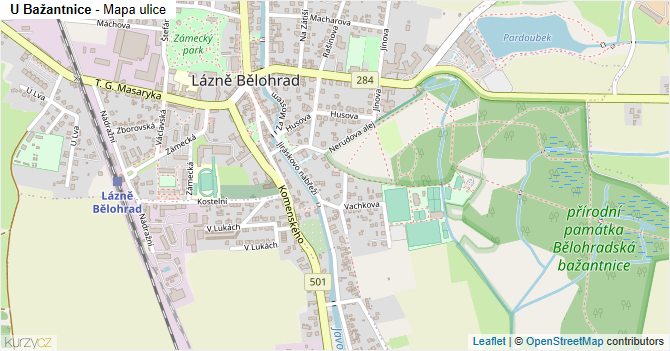 U Bažantnice - mapa ulice