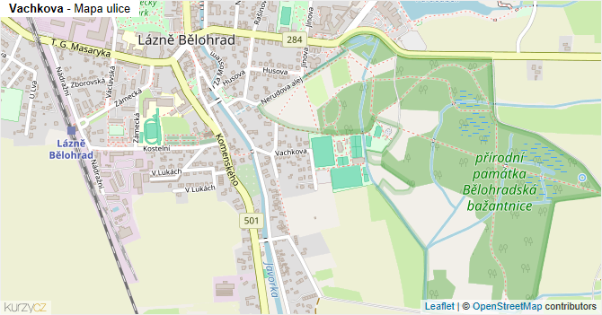 Vachkova - mapa ulice
