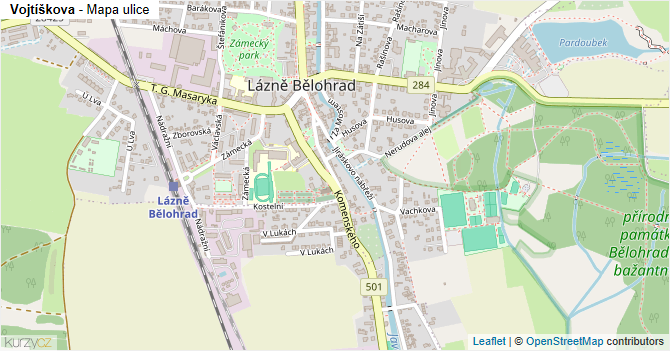 Vojtíškova - mapa ulice