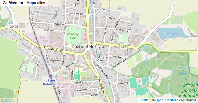 Za Mostem - mapa ulice