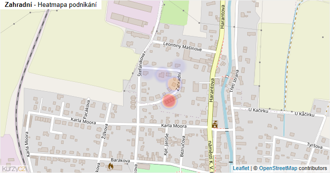 Zahradní - mapa podnikání