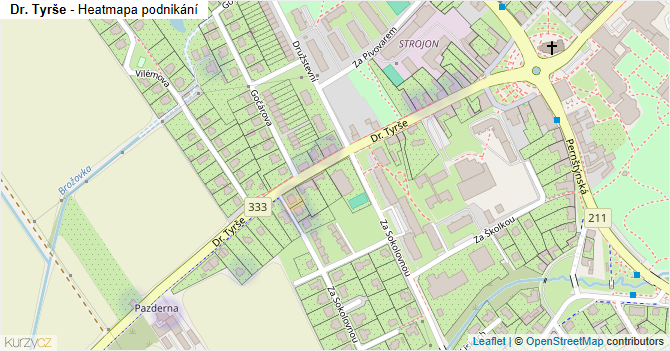 Dr. Tyrše - mapa podnikání