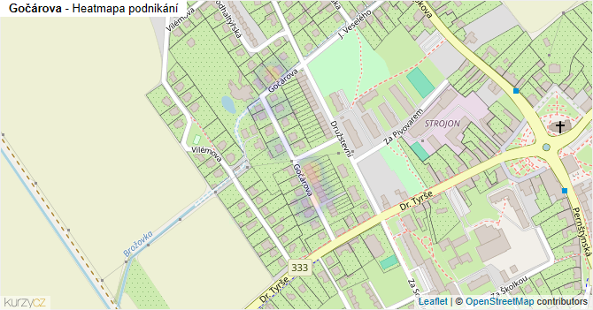 Gočárova - mapa podnikání