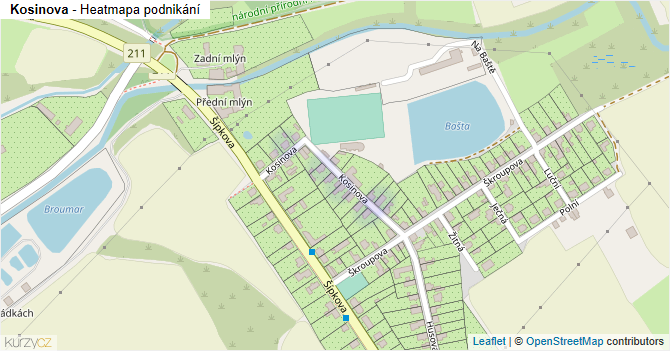 Kosinova - mapa podnikání