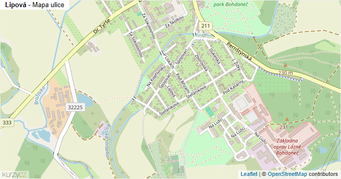 Lipová - mapa ulice