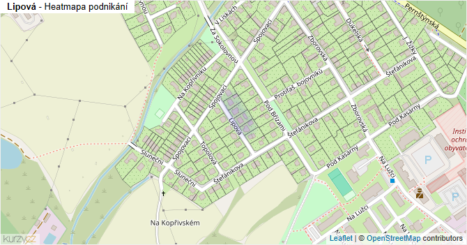 Lipová - mapa podnikání