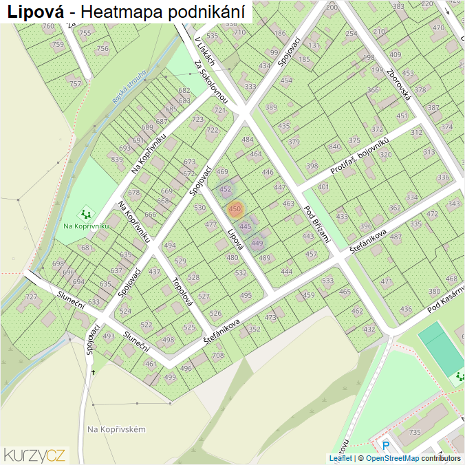 Mapa Lipová - Firmy v ulici.