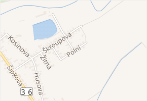 Polní v obci Lázně Bohdaneč - mapa ulice