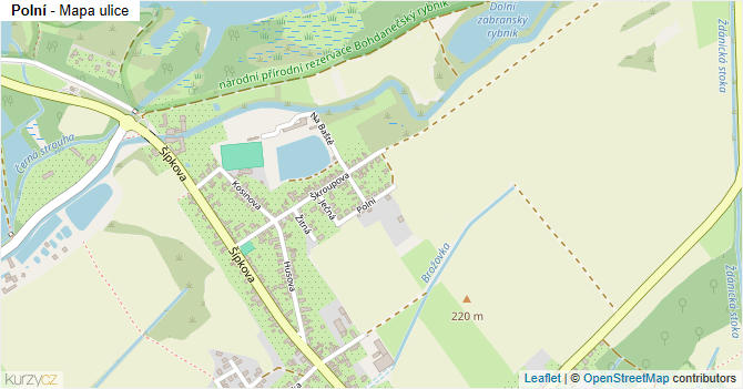 Polní - mapa ulice