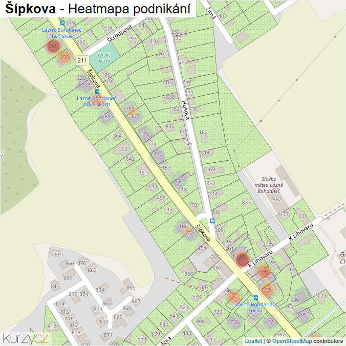 Mapa Šípkova - Firmy v ulici.