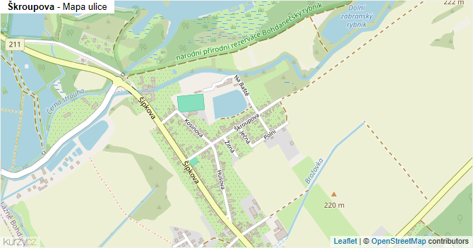 Škroupova - mapa ulice
