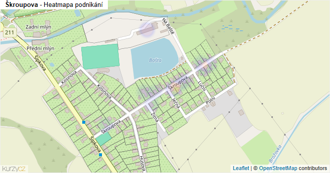 Škroupova - mapa podnikání