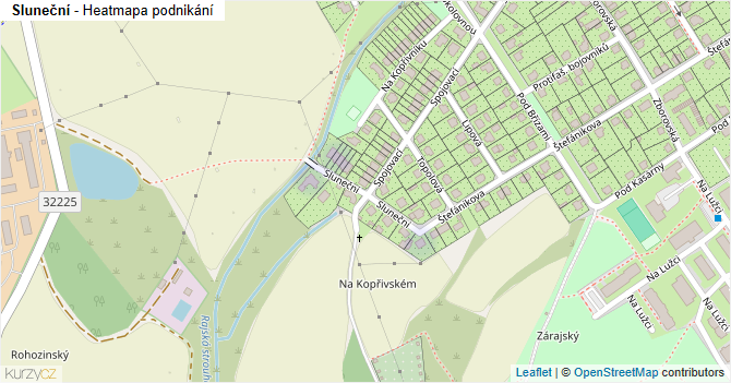 Sluneční - mapa podnikání