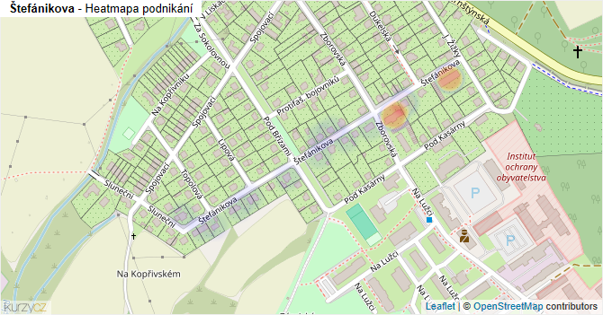 Štefánikova - mapa podnikání