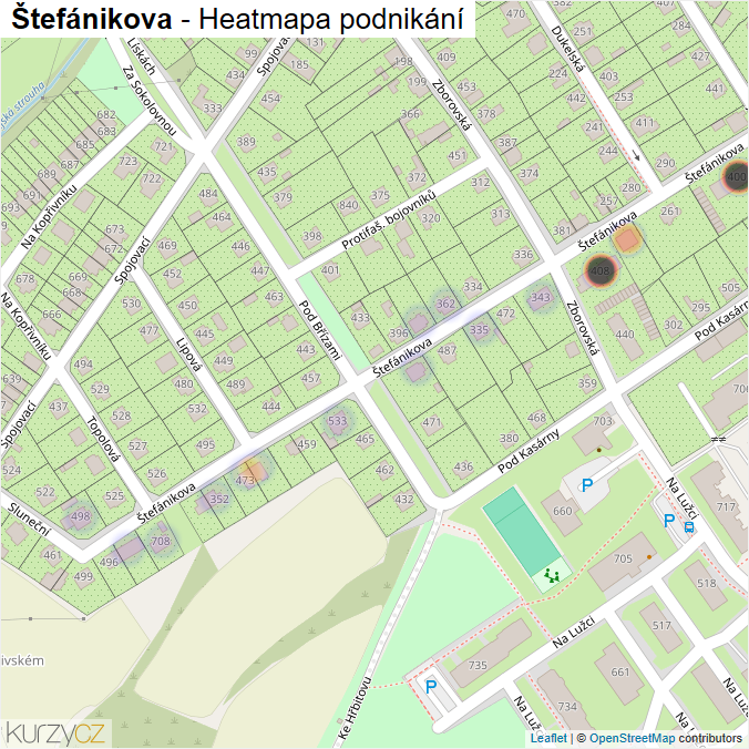 Mapa Štefánikova - Firmy v ulici.