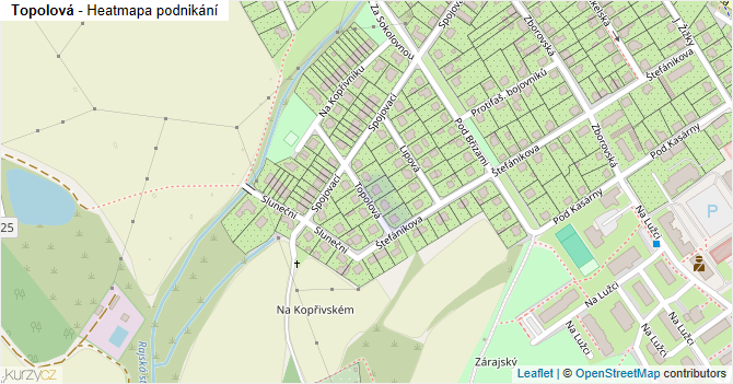 Topolová - mapa podnikání