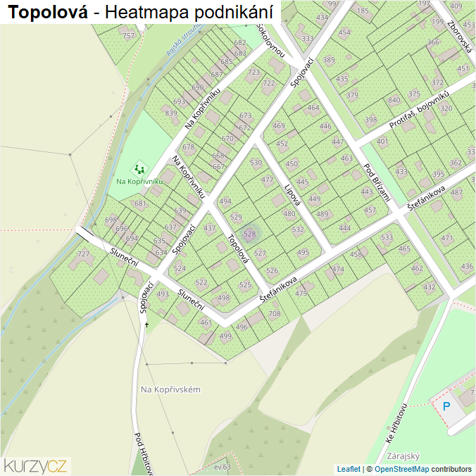 Mapa Topolová - Firmy v ulici.