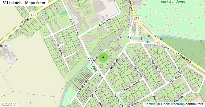 V Lískách - mapa firem