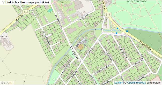 V Lískách - mapa podnikání