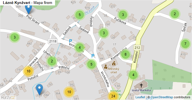 Lázně Kynžvart - mapa firem