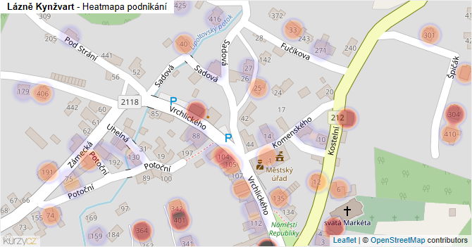 Lázně Kynžvart - mapa podnikání