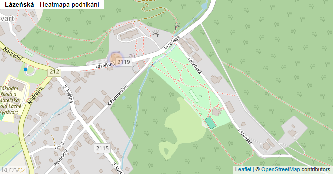 Lázeňská - mapa podnikání