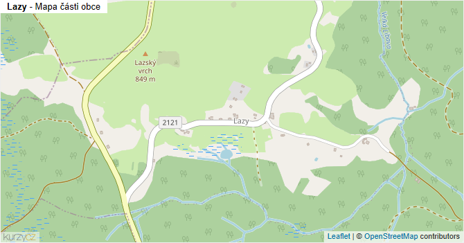 Lazy - mapa části obce