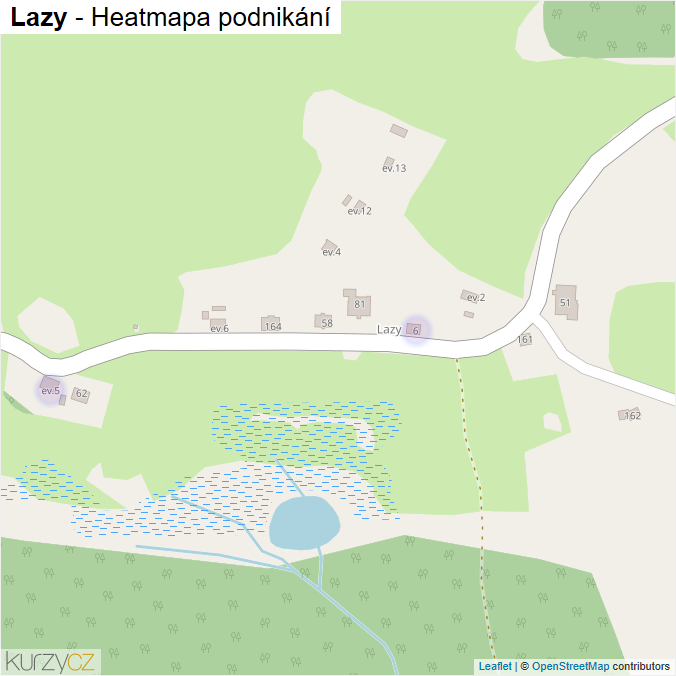Mapa Lazy - Firmy v části obce.