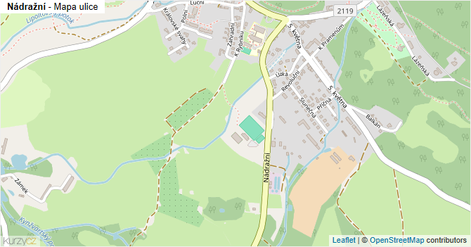 Nádražní - mapa ulice