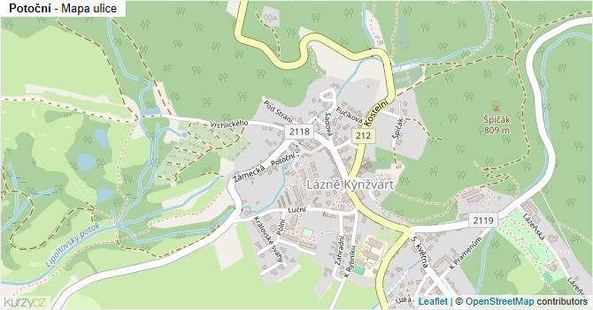 Potoční - mapa ulice
