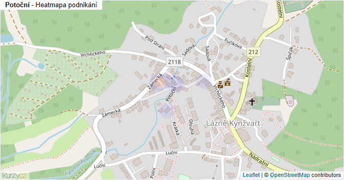 Potoční - mapa podnikání