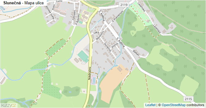 Slunečná - mapa ulice