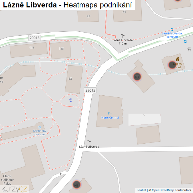 Mapa Lázně Libverda - Firmy v obci.