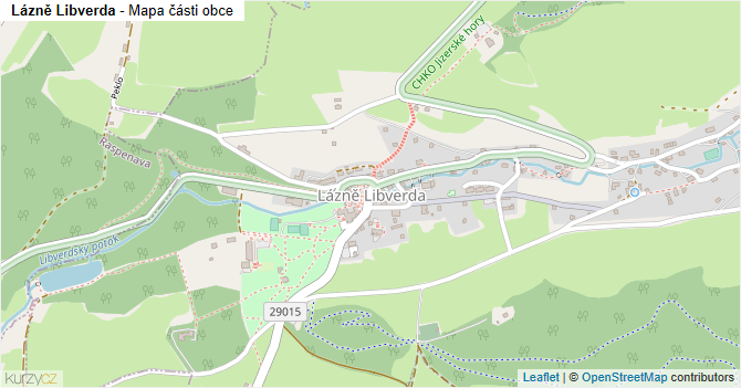Lázně Libverda - mapa části obce
