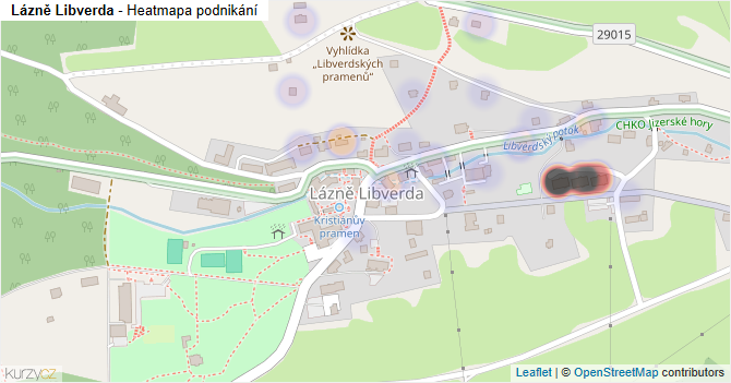 Lázně Libverda - mapa podnikání