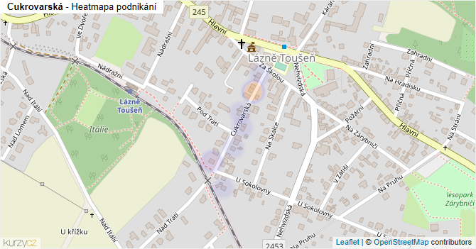 Cukrovarská - mapa podnikání