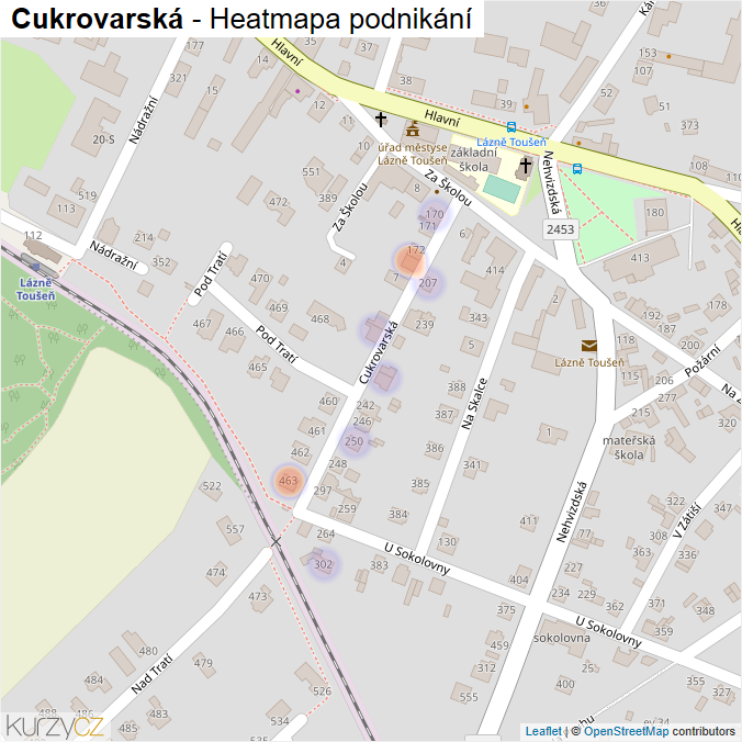 Mapa Cukrovarská - Firmy v ulici.