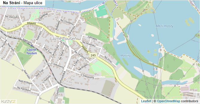 Na Stráni - mapa ulice