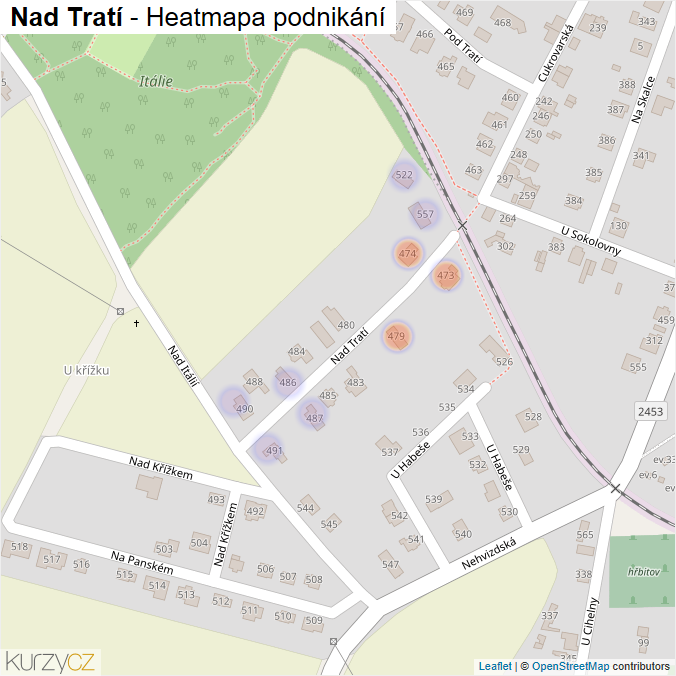 Mapa Nad Tratí - Firmy v ulici.
