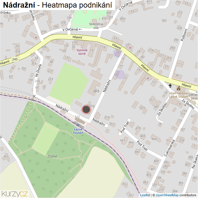 Mapa Nádražní - Firmy v ulici.