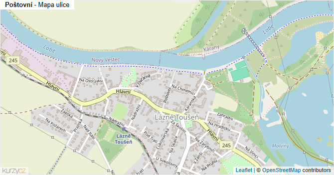 Poštovní - mapa ulice