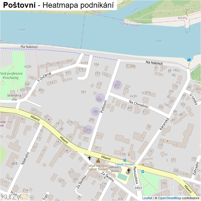 Mapa Poštovní - Firmy v ulici.