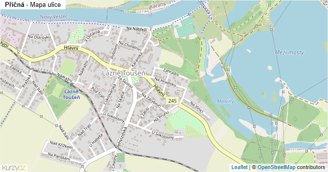 Příčná - mapa ulice