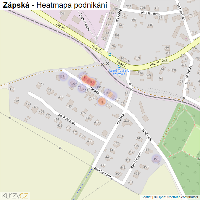 Mapa Zápská - Firmy v ulici.