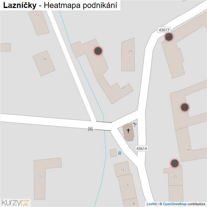 Mapa Lazníčky - Firmy v obci.