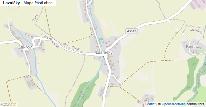 Lazníčky - mapa části obce
