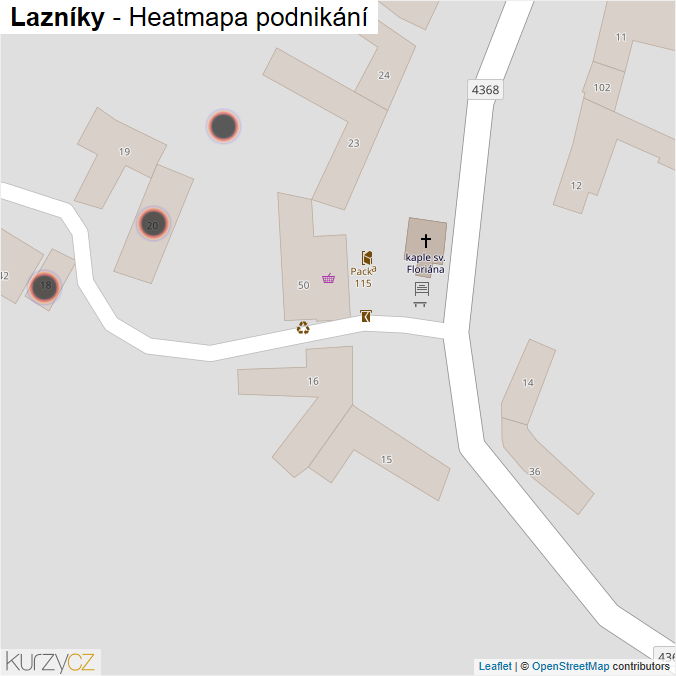 Mapa Lazníky - Firmy v obci.