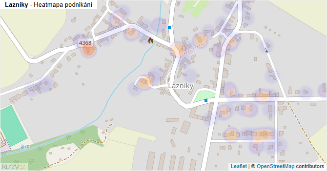 Lazníky - mapa podnikání