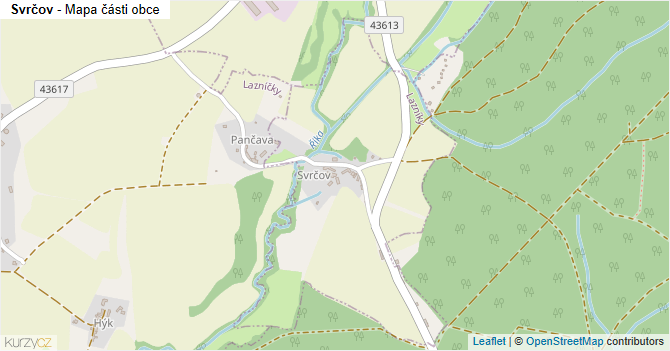 Svrčov - mapa části obce